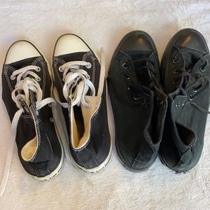 2 pairs of high top converse sneakers ***very worn***